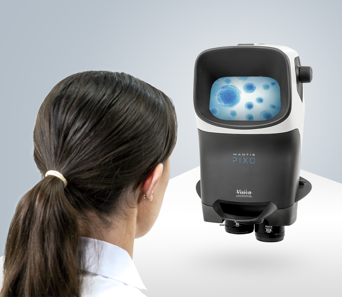 Mantis Pixo – Biomed – Image3 – 1200x1045px Mantis Stereo microscope used to inspect cells