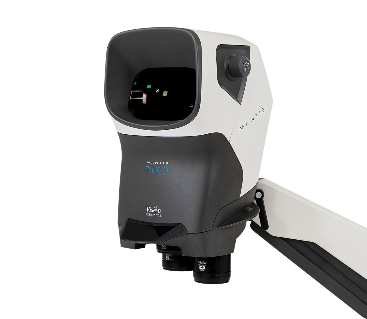 Mantis Pixo on Verso Stand left 1200x1045px Mantis stereo microscope